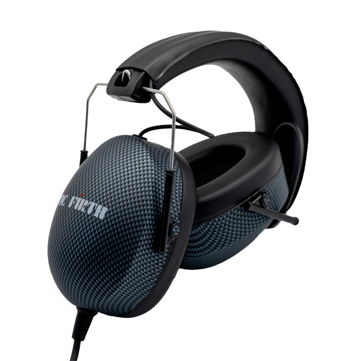 Angled shot of Vic Firth Stereo Isolation Headphones