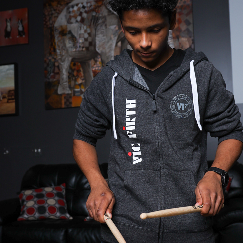 Vic Firth Zip Up Logo Hoodie